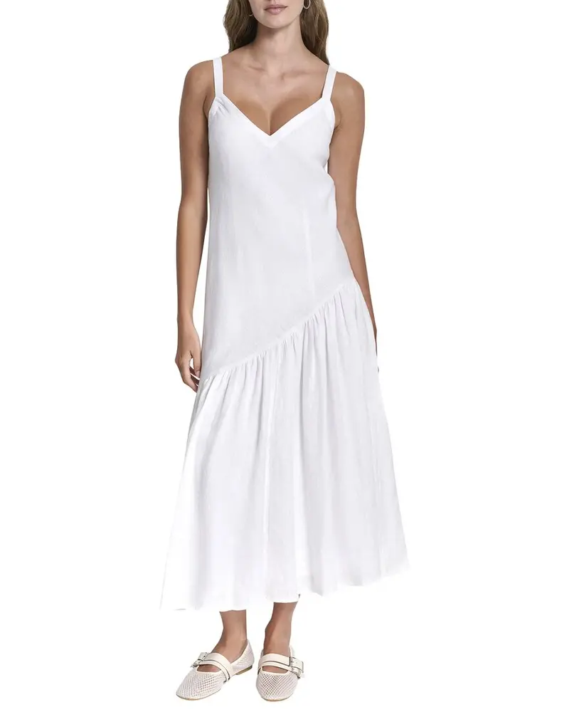 Dkny Shirred Linen Dress 1