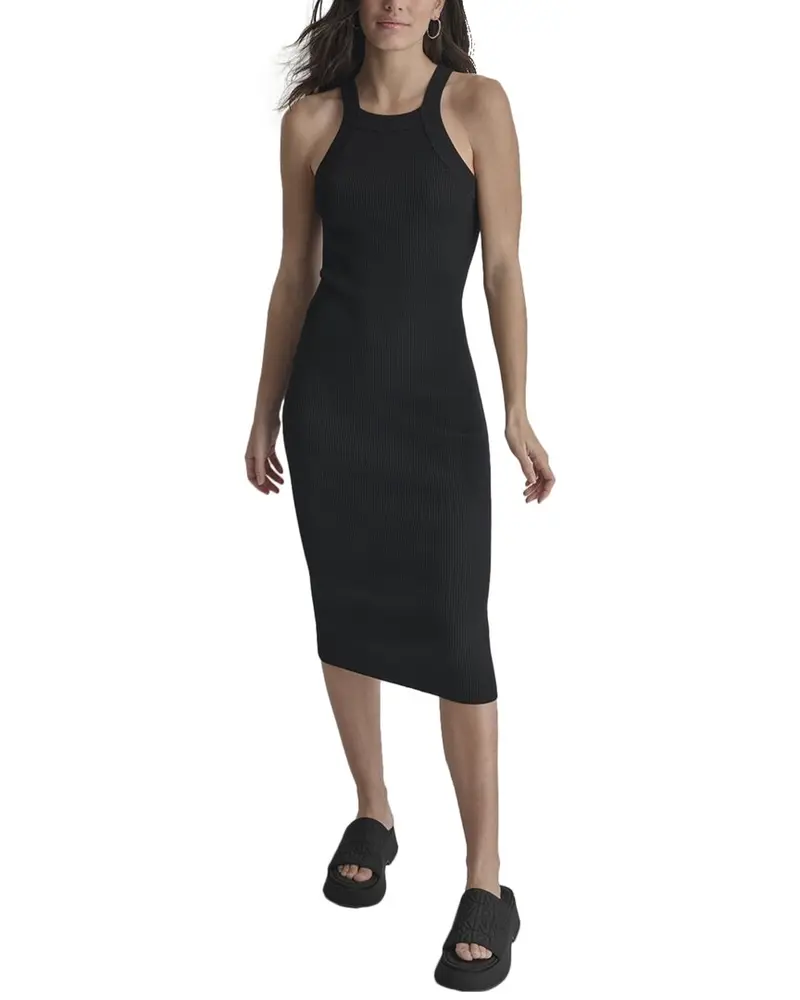 Dkny Square Neck Rib Midi Dress 1