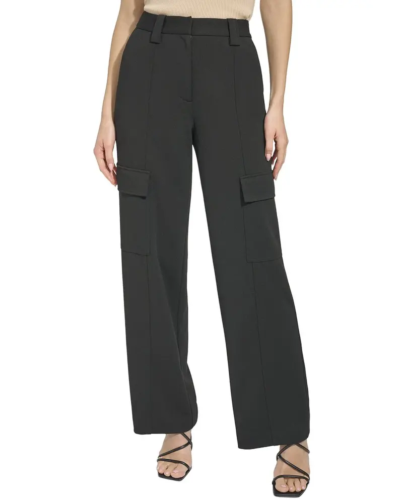 Dkny Straight Leg Crepe Crop Pant 1