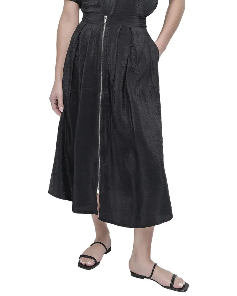 Dkny Tech Poplin Zip Front Skirt 1