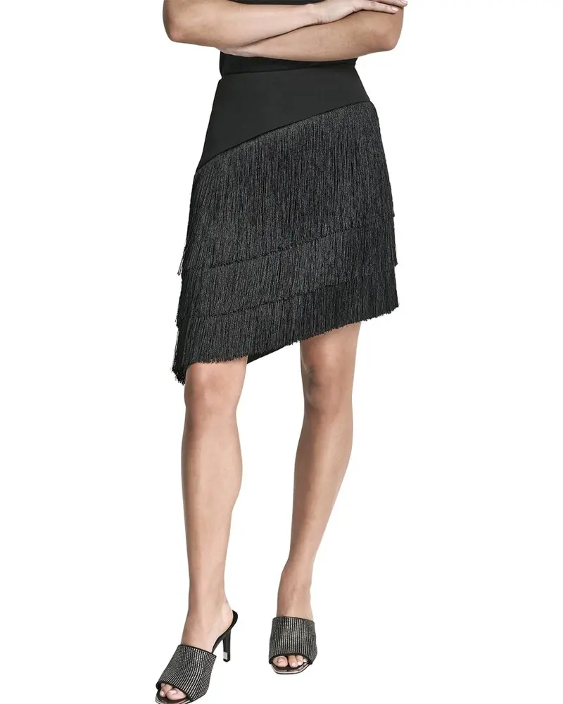 Dkny Tiered Fringe Skirt 1
