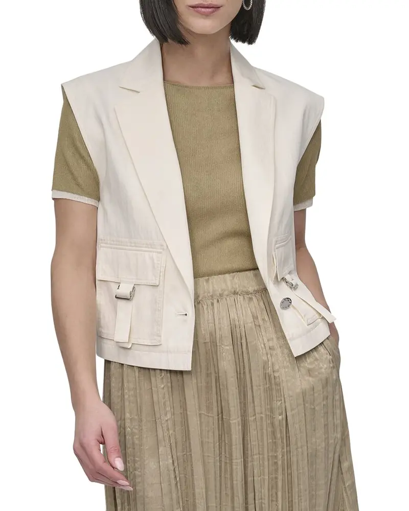 Dkny Tumble Twill Vest 1