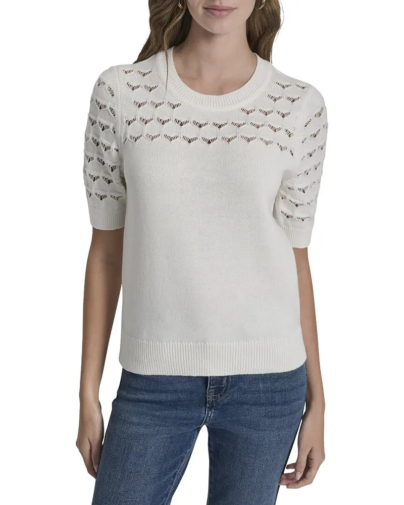 Dkny Yoke Sweater Top 1