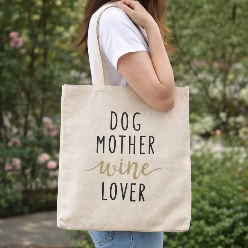 Dog Mother Winde Lover Message Printed Shoulder Tote Bag 1