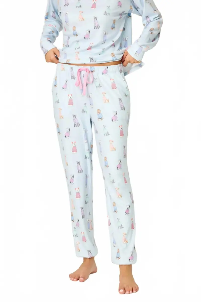 Doggone Cold Banded Lounge Pant In Blue Haze 1