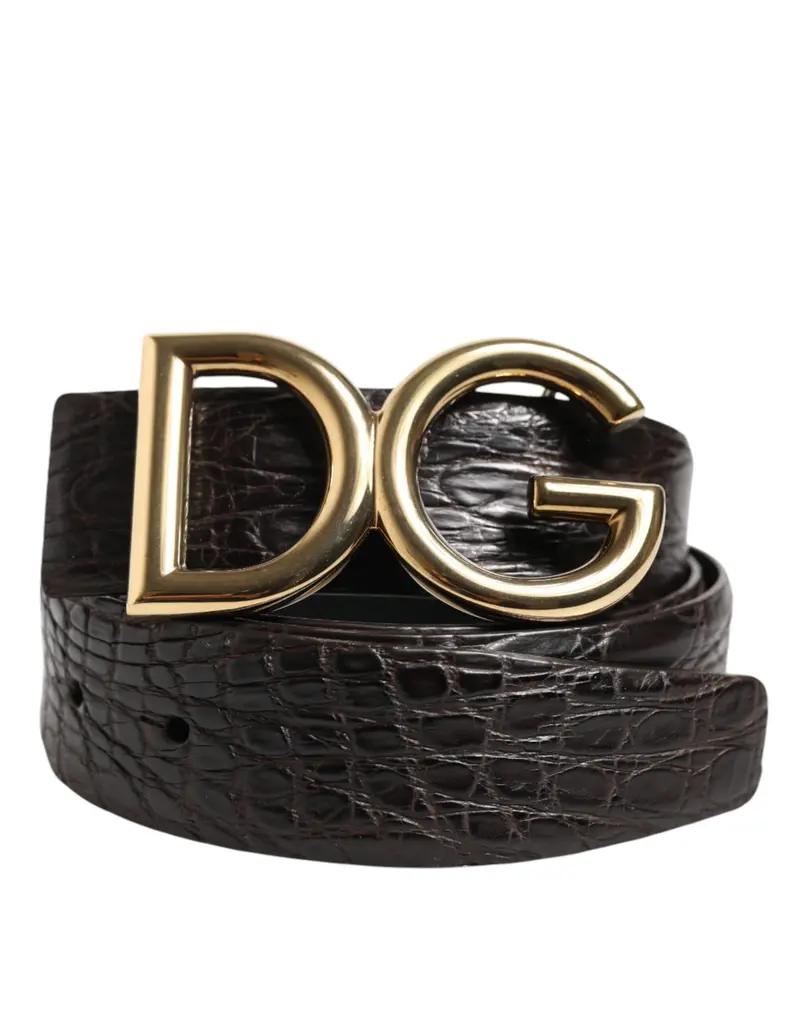 Dolce & Gabbana Exotic Leather Dg Logo Buckle Men's Belt 1