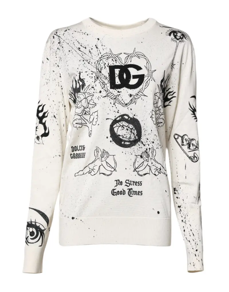 Dolce & Gabbana Logo Angel Print Women Pullover Women's Sweater (Pre-Owned) 1