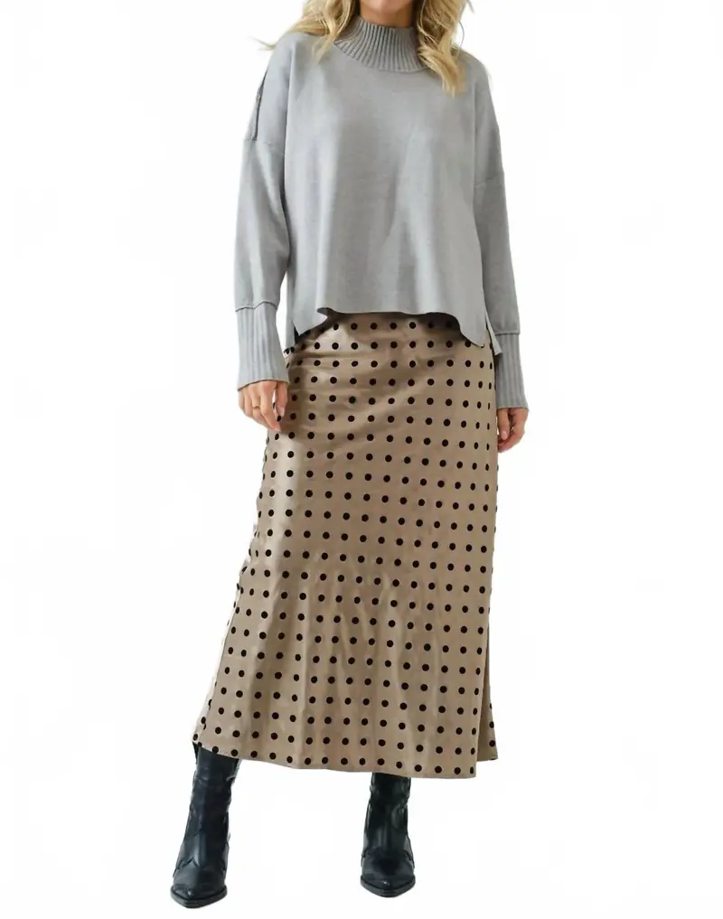Dotty Midi Skirt In Espresso 1