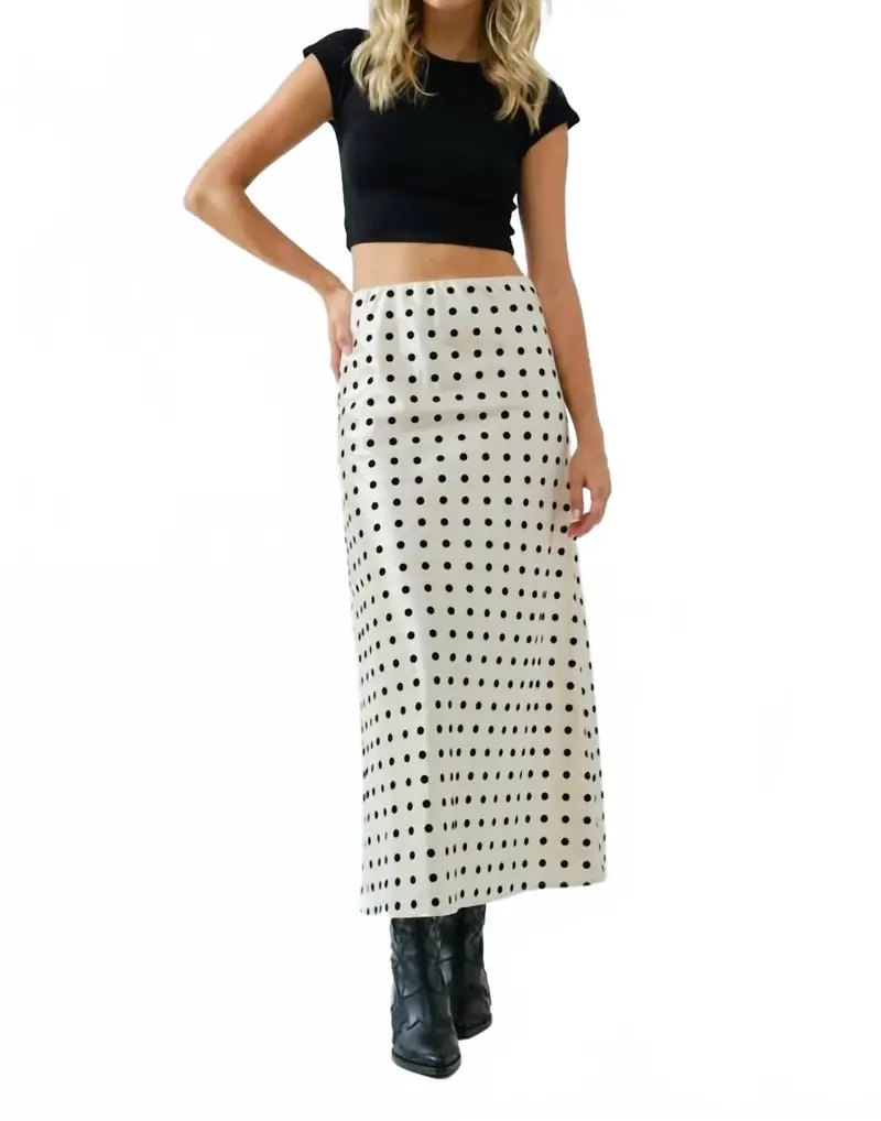 Dotty Midi Skirt In Ivory 1