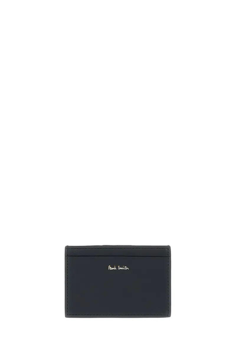 Double-Sided Leather Card Holder With Multicolor Stripe 1