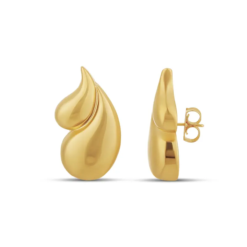 Double Tear Statement Drop Earrings — 14K Gold Filled, Rhodium Plated, Day To Night 1