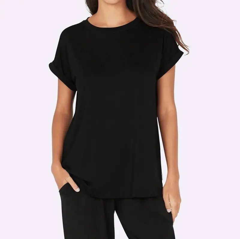 Downtime Lounge Top In Black 1