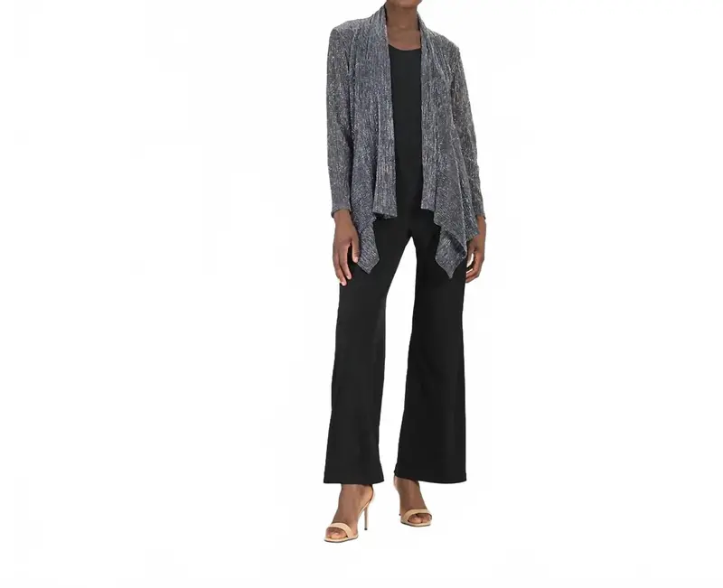 Drape Tunic Cardigan In Silver 1