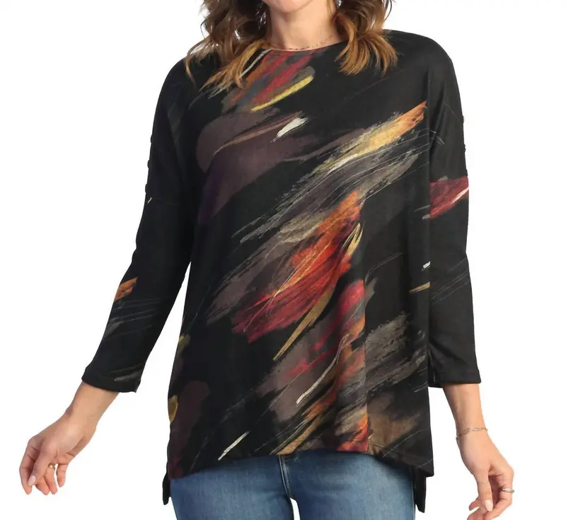 Dunes French Brushed Knit Top In Black 1