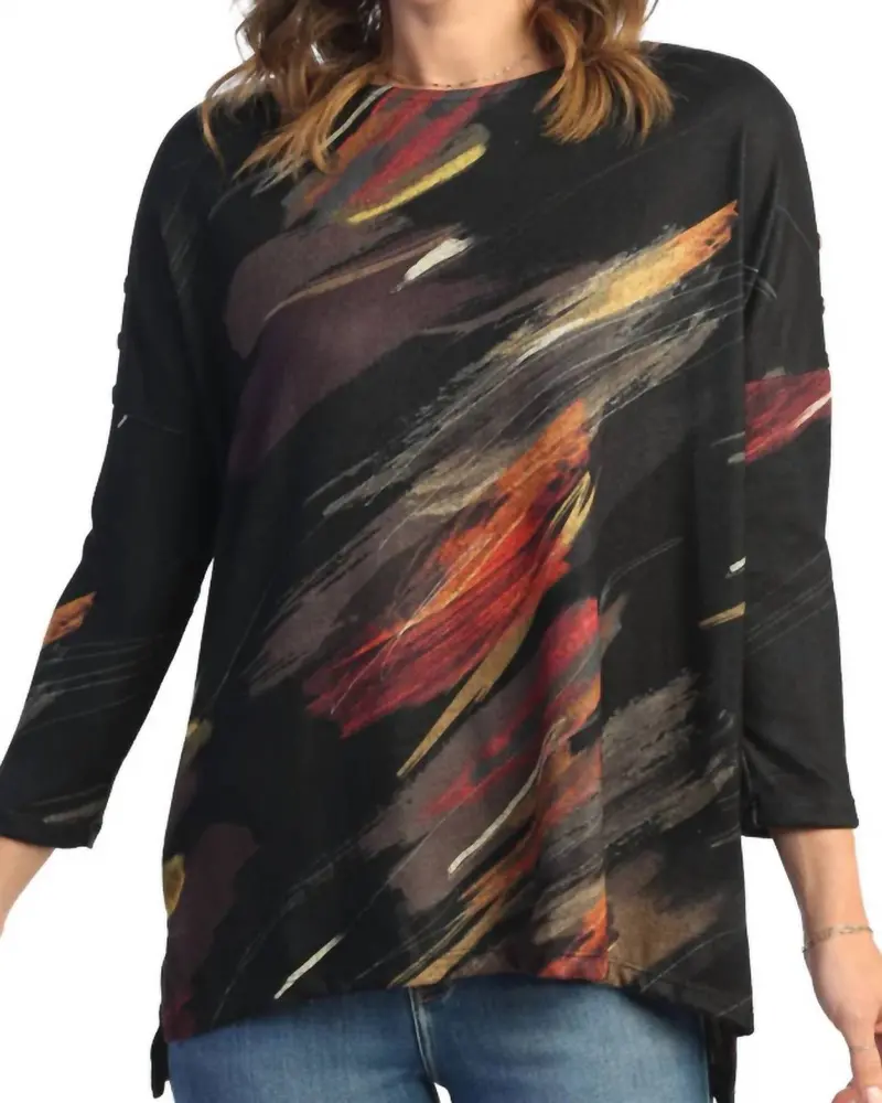 Dunes French Brushed Knit Top In Black 2