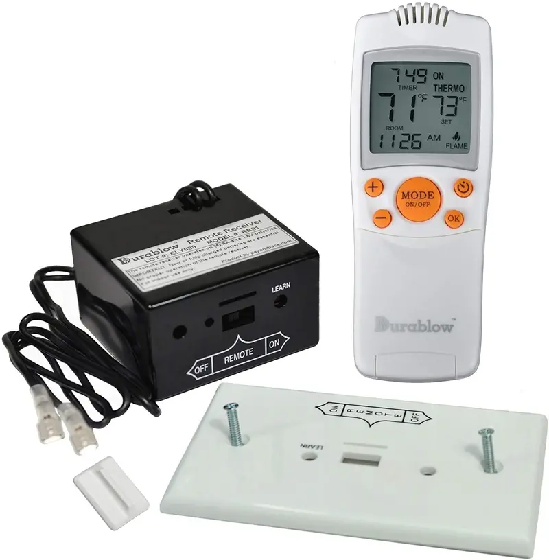 Durablow Tr1003 Gas Fire Fireplace On/Off Remote Control Kit + Thermostat + Timer For Millivolt Valve;  Ipi Module;  Replaces Wall Switch Or Thermostat 1