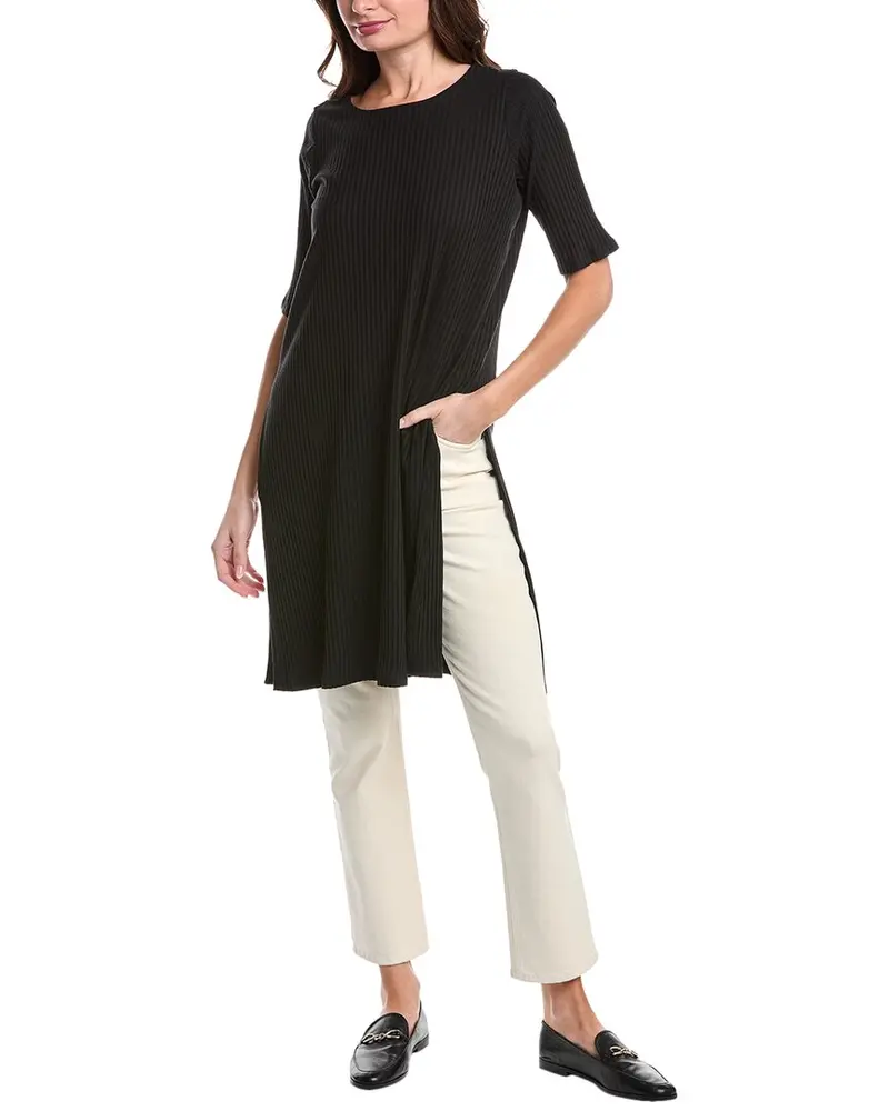 Eileen Fisher High Slit Long Top 1