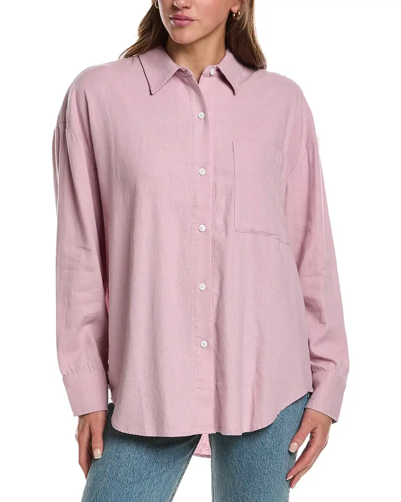 Electric & Rose Linen-Blend Boyfriend Shirt 1