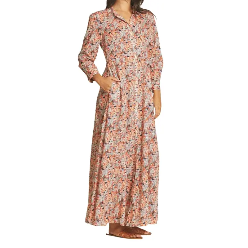 Eliot Maxi Dress In Vino Daisies 1