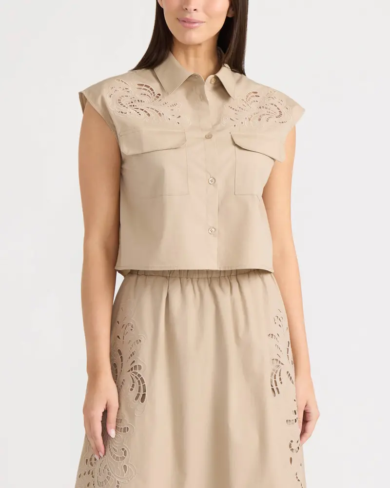 Ellen Tracy Women’S Applique Embroidered Shirt 1