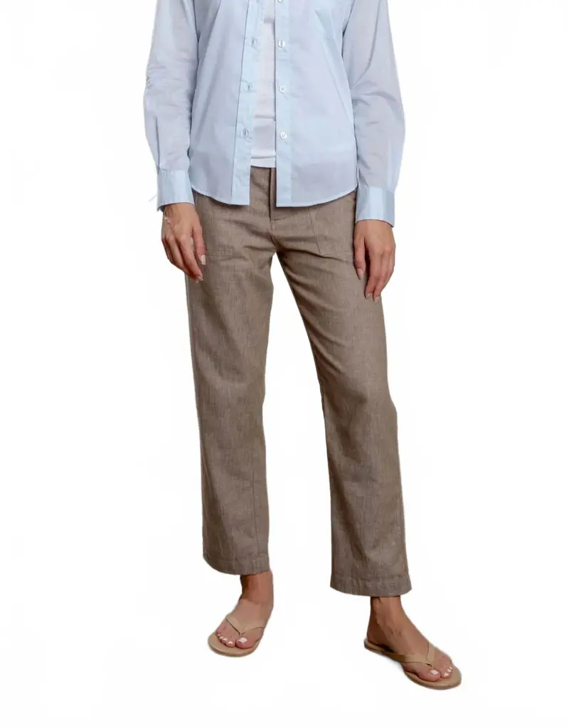 Ellis Linen Twill Pant In Sparrow 1