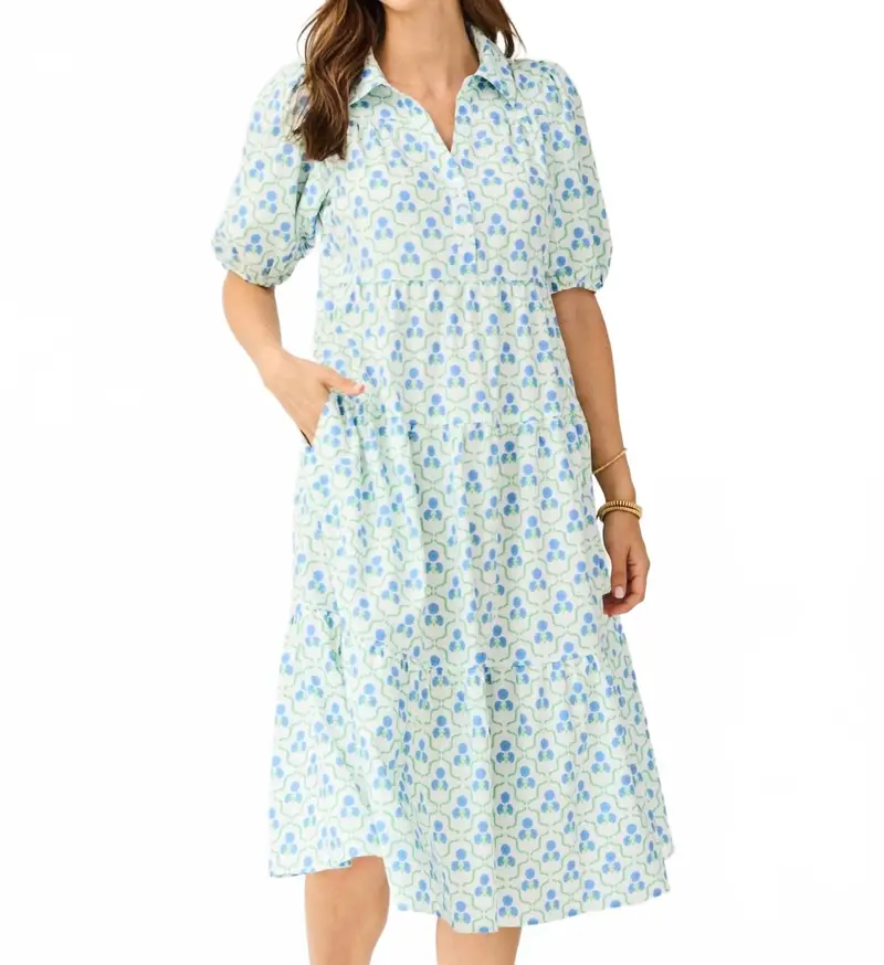Eloise Floral Midi Dress In Sweetbriar Lattice 1