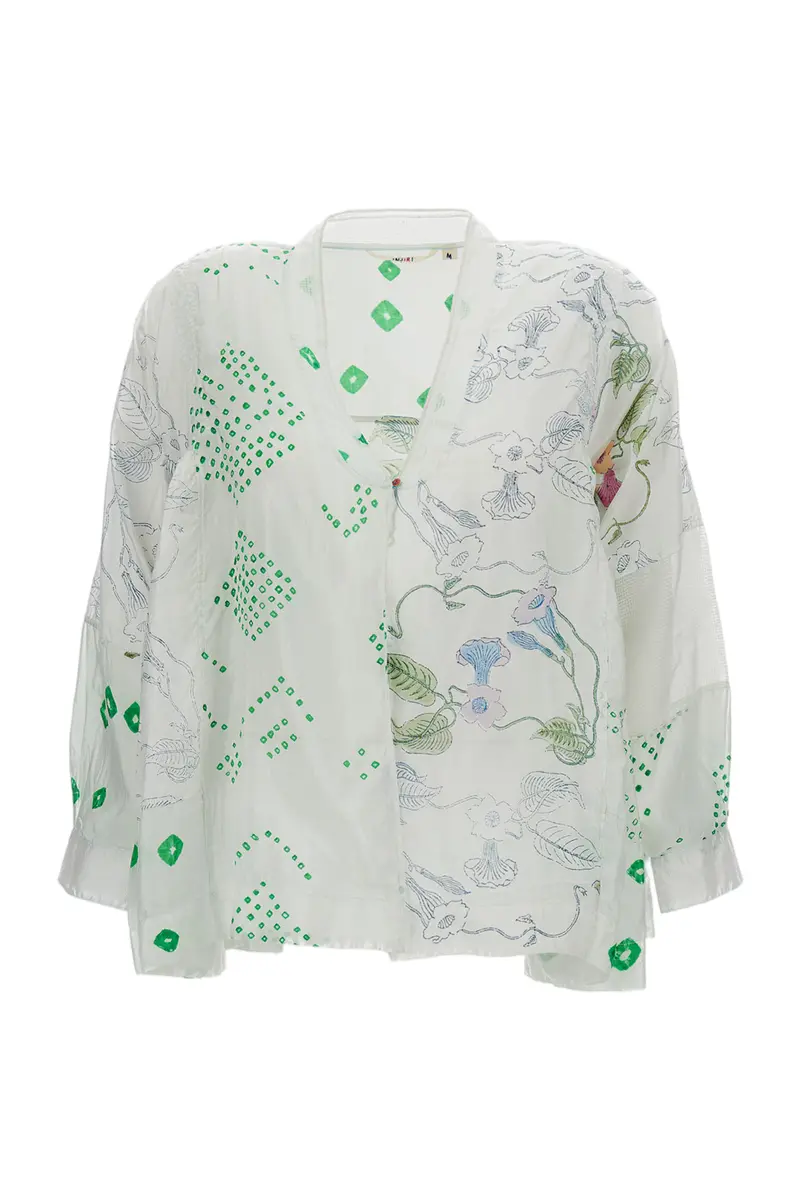 Embellished Off-White Kaftan With Georgette Cape 1