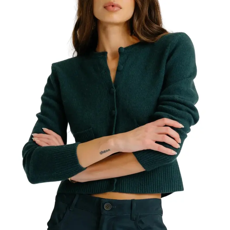Emilia Shoulder Pad Cardigan In Sacramento 1