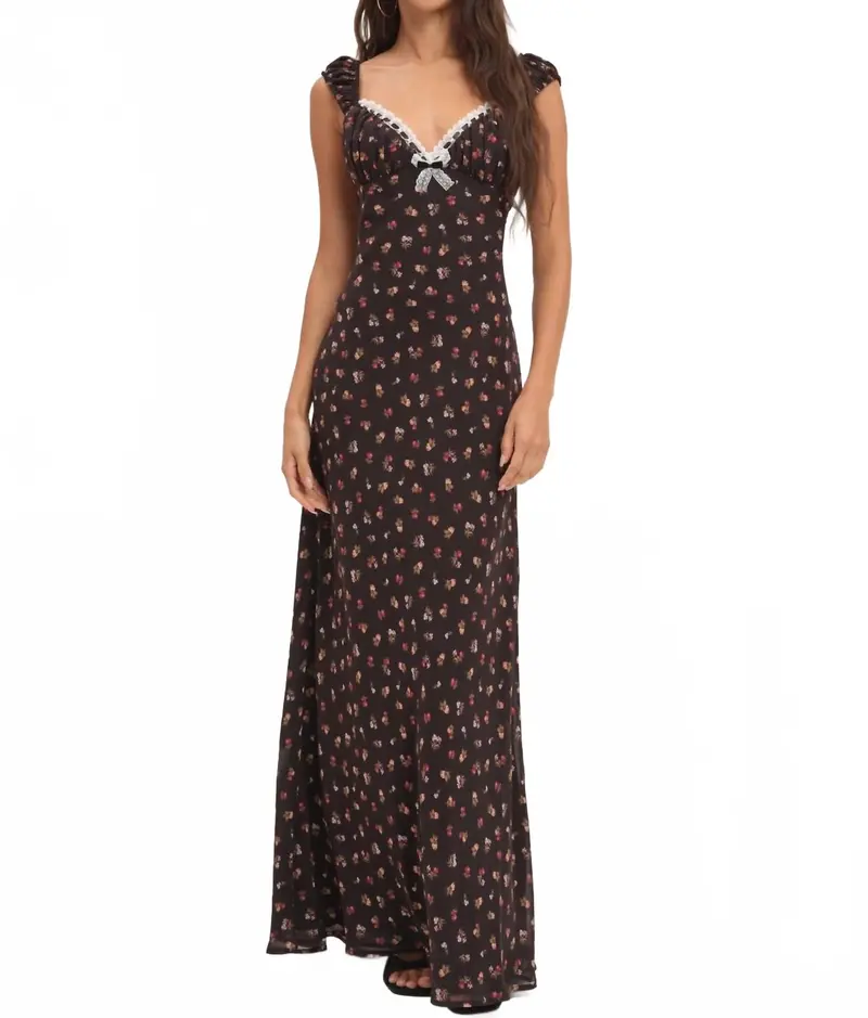 Emmaline Maxi Dress In Black 1