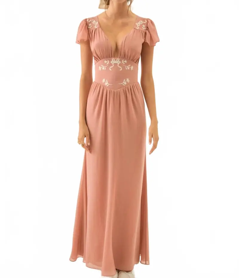 Emmie Chiffon Maxi Dress In Pink 1