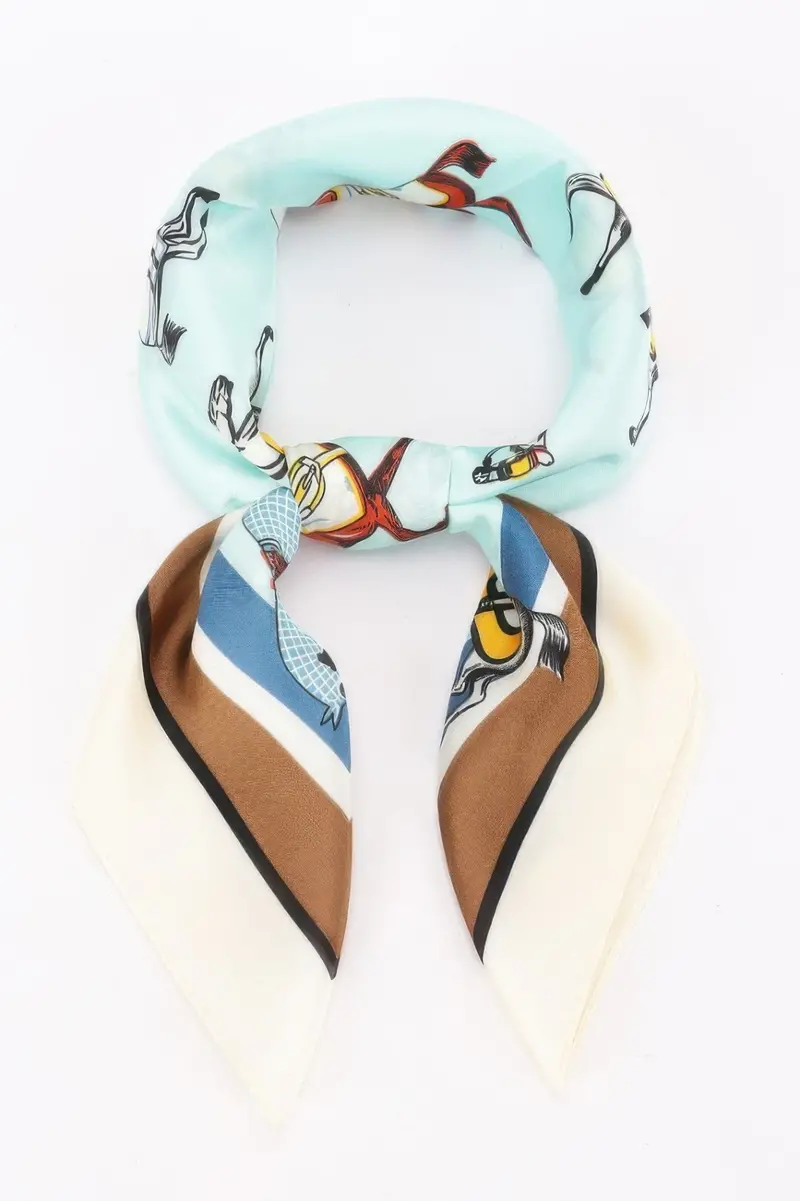 Equestrian Motif Multi Print Bandana For Timeless Style 1