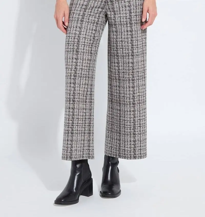 Erin High Waist Leg Neoprene Pants In Lush Tweed Texture 1