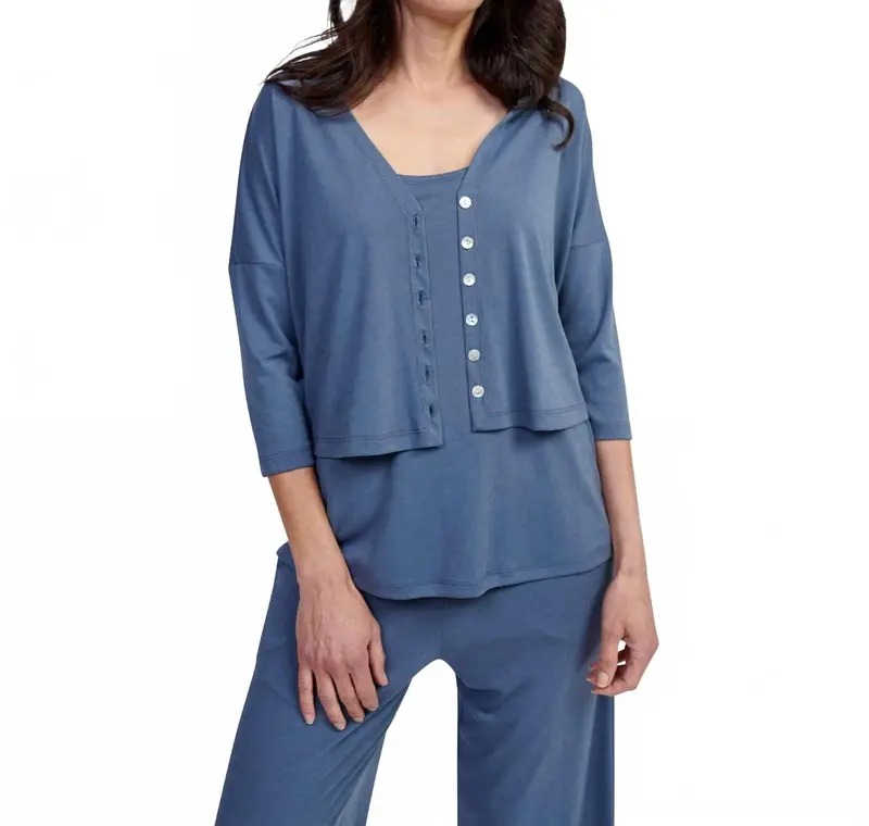 Essential Crop Cardigan In Blue 1