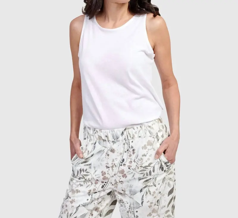 Essential Sleeveless Top In White 1