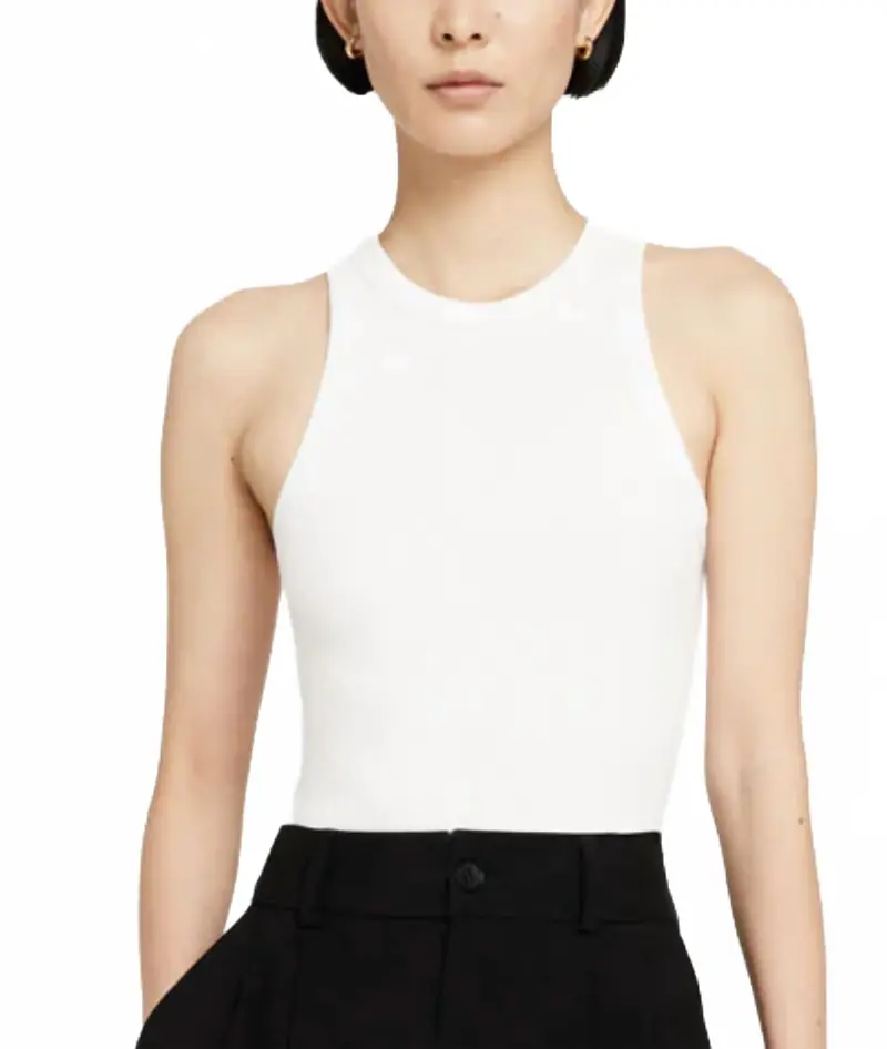 Eva Crewneck Tank Top In White 1