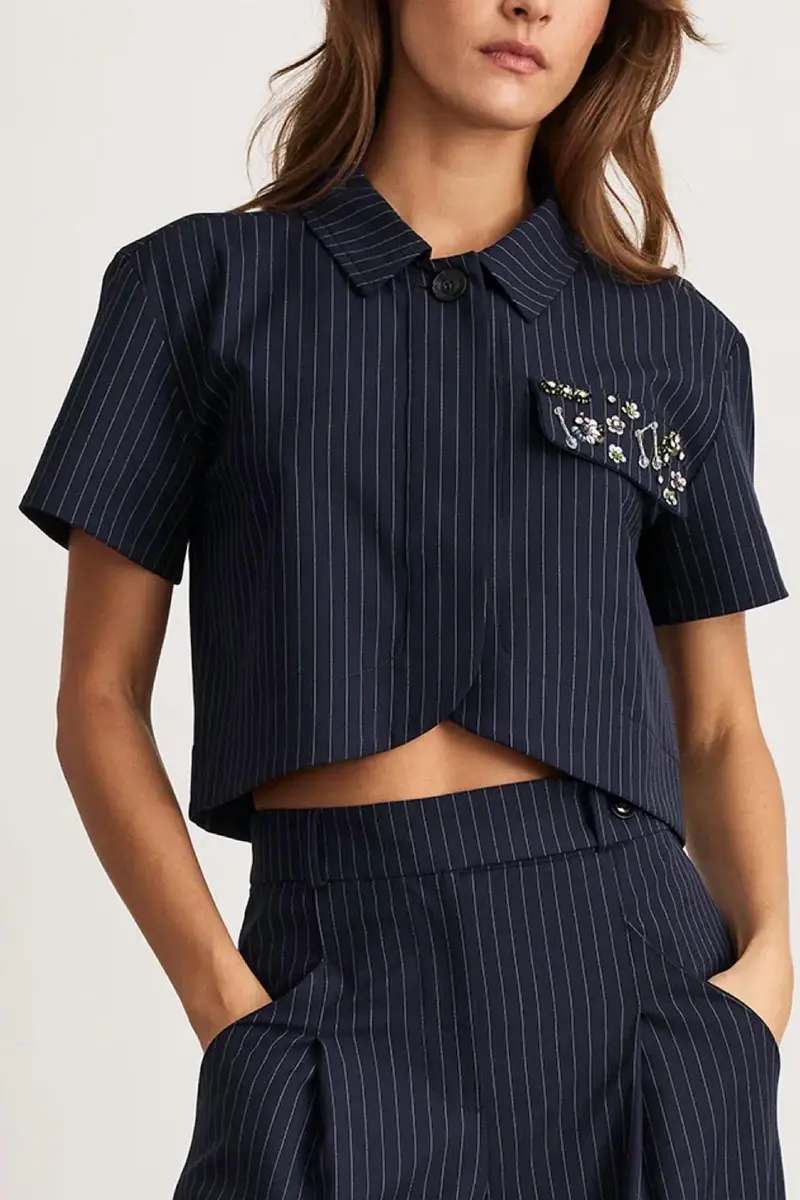 Evelyn Top In Navy 1