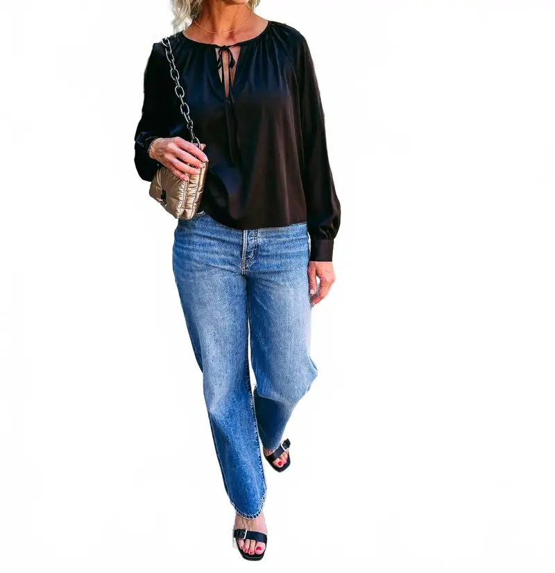 Everyday Long Sleeve Blouse In Black 1