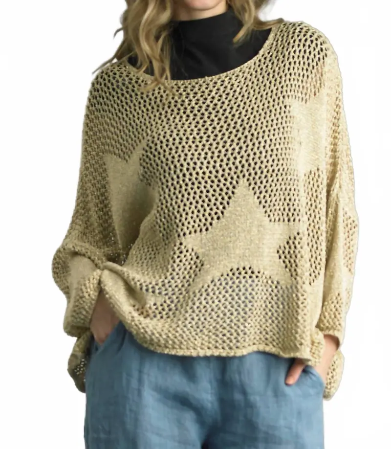 Everyone Can See Long Sleeve Sweater In Gold 1