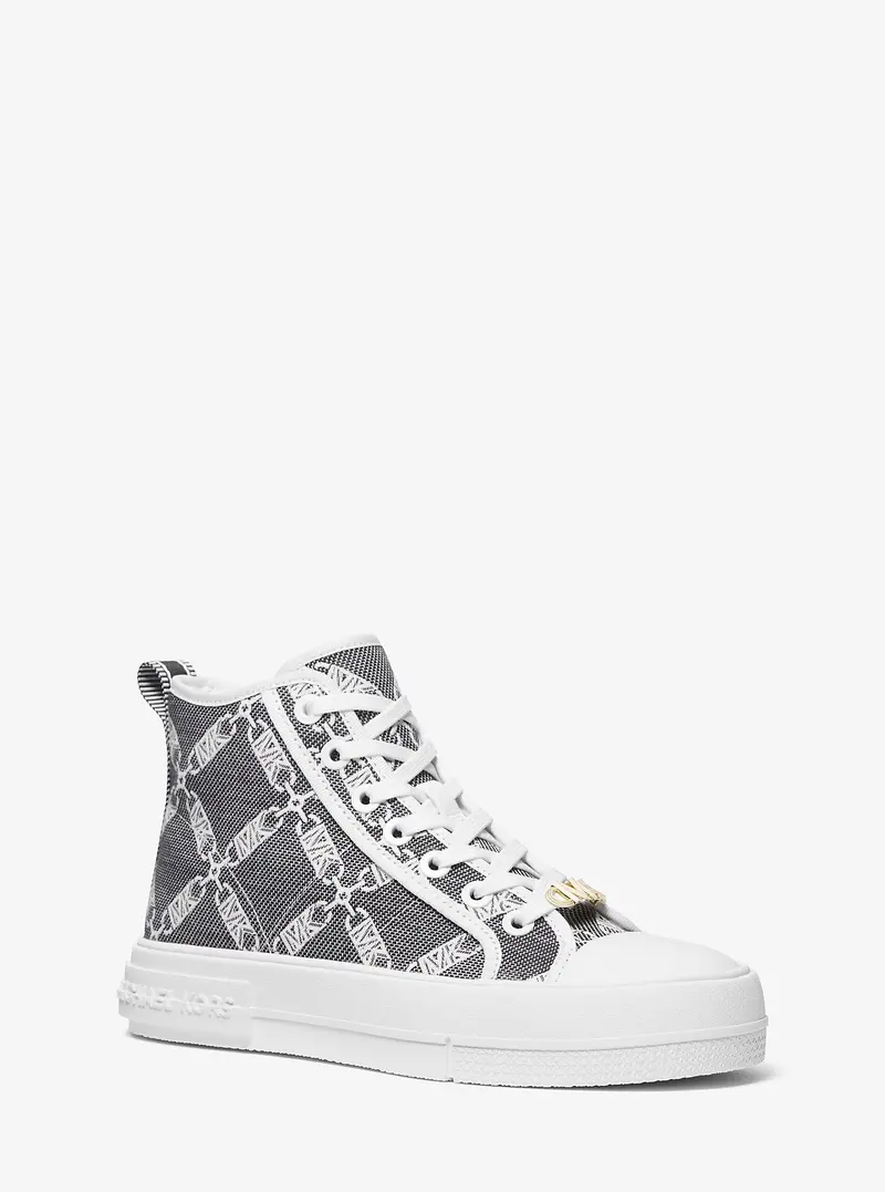 Evy Empire Logo Jacquard High-Top Sneaker 1