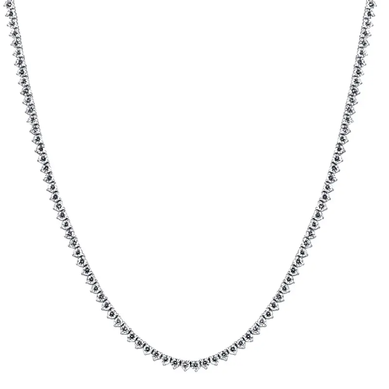 F/Vs 5.59Ct Diamond Tennis Necklace 3-Prong 14K White Gold 16" Lab Grown 1