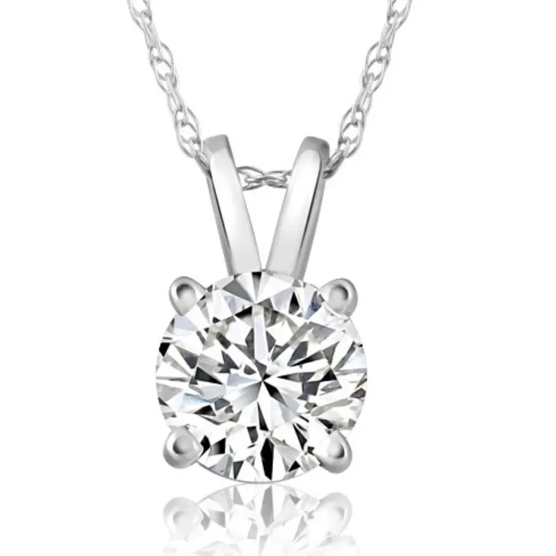 F/Vs1 1.01Ct Gia Certified Natural Diamond Pendant 14K White Gold Necklace 1