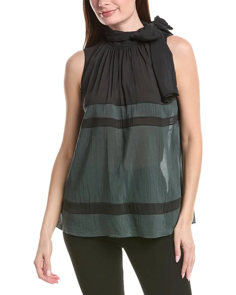 Fabiana Filippi Color Striped Silk-Blend Top 1