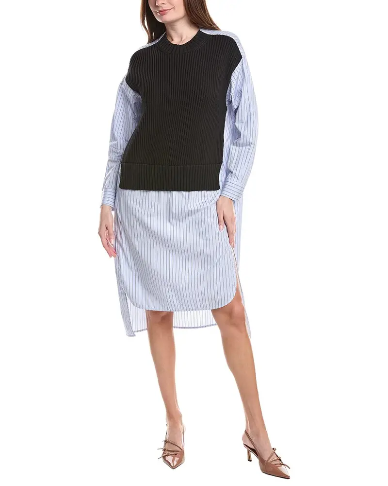 Fabiana Filippi Cotton Hybrid Midi Shirtdress 1