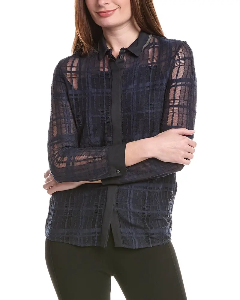 Fabiana Filippi Double Collar Tulle Basic Shirt 1