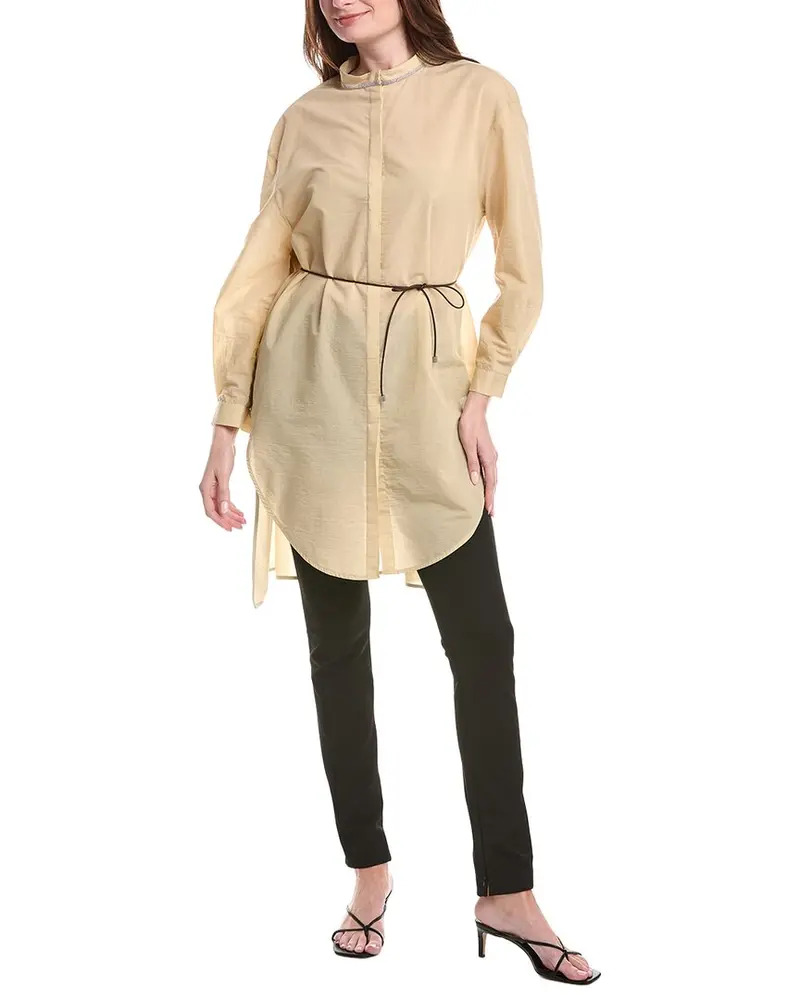 Fabiana Filippi Leather Belt Light Muslin Shirt 1