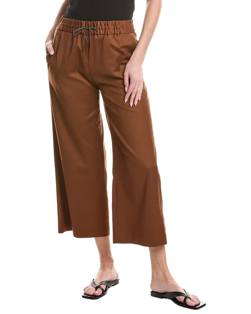 Fabiana Filippi Loose Fit Cropped Wool-Blend Trouser 1
