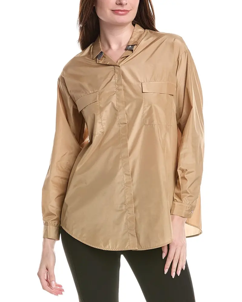Fabiana Filippi Oversized Taffeta Silk-Blend Shirt 1