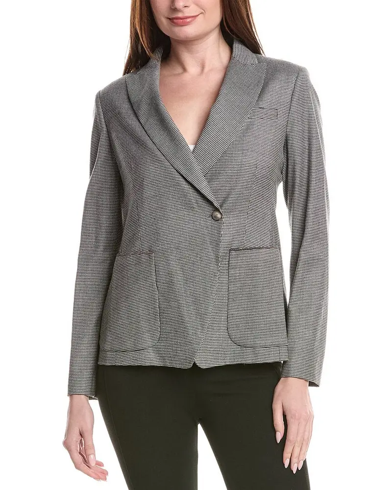 Fabiana Filippi Pear-Neck Wool-Blend Blazer 1