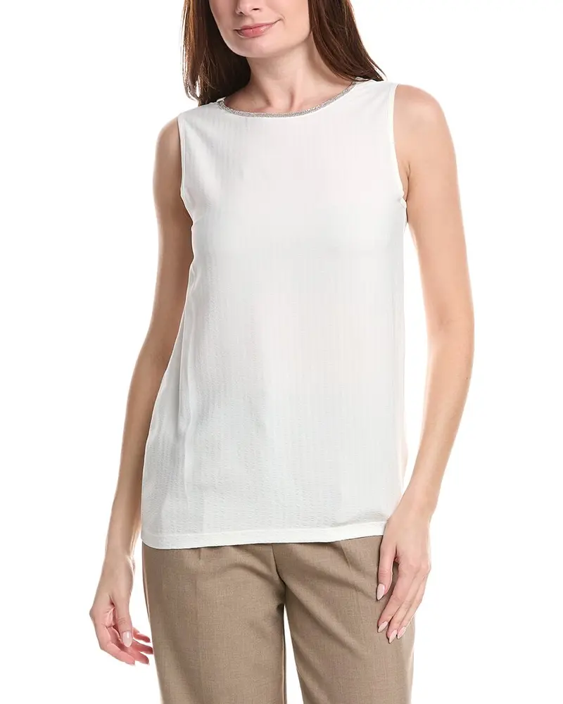 Fabiana Filippi Seersucker Silk-Blend Tank 1