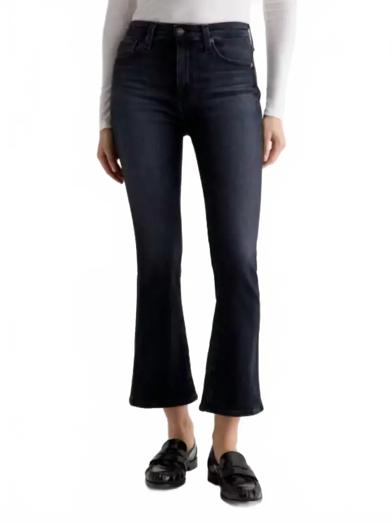 Farrah Boot Cut Cropped Jeans In Black 1